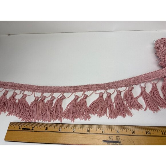 Pink Tassel Fringe Trim 5 yards Sewing Crafts Decorations Home Decor Vtg - Picture 3 of 10